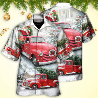 Christmas Santa Claus Red Truck Xmas Is Coming Art Style - Hawaiian Shirt - Owl Ohh - Owl Ohh
