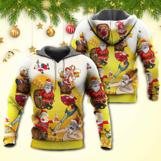 Christmas Santa Claus Drunk Beer Funny Troll Xmas - Hoodie - Owl Ohh - Owl Ohh