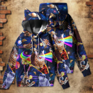 Cat Ride Food In Space - Ears Hoodie - Owl Ohh - Owl Ohh