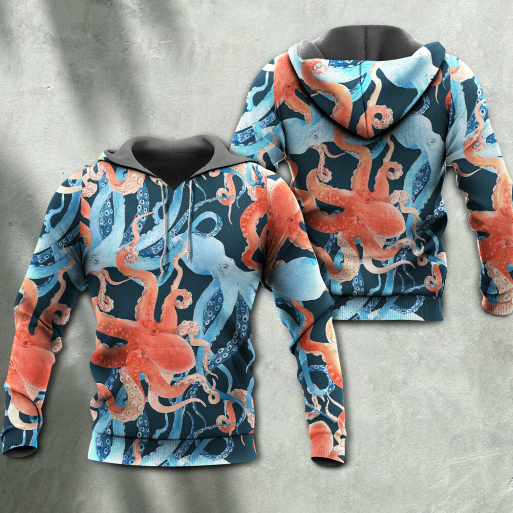 Octopus Colorful Ocean Life Basic - Hoodie - Owl Ohh - Owl Ohh