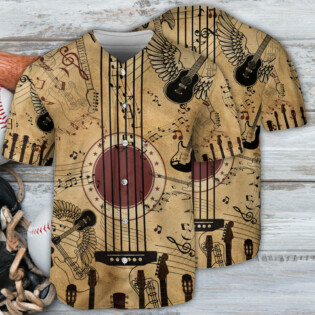 Guitar Music Amazing Guitar Vintage - Baseball Jersey - Owl Ohh - Owl Ohh