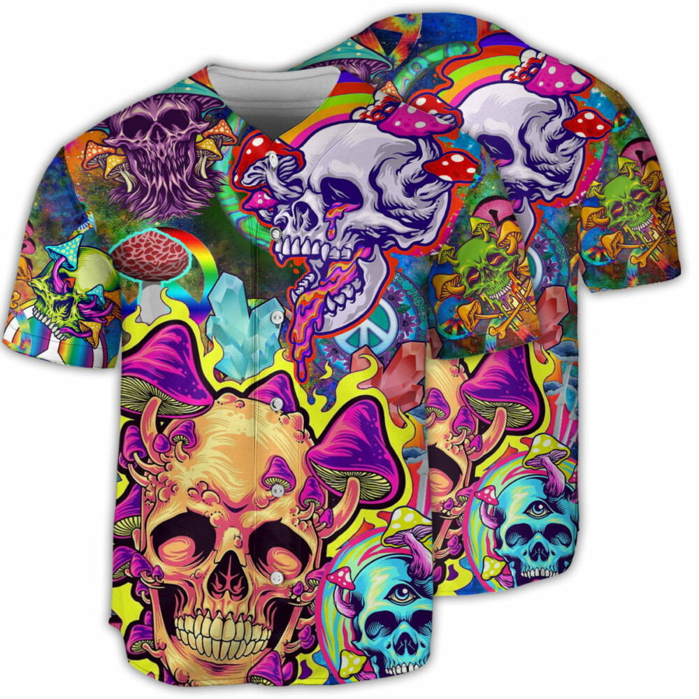 Skull Rainbow Smile - Baseball Jersey - Owl Ohh - Owl Ohh