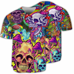 Skull Rainbow Smile - Baseball Jersey - Owl Ohh - Owl Ohh