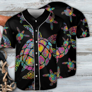 Hippie Turtle Art Undersea - Baseball Jersey - Owl Ohh - Owl Ohh