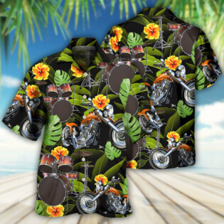 Drum Motorcycles I Like Motorcycles And Drums - Hawaiian Shirt - Owl Ohh - Owl Ohh