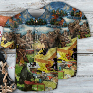 Camping Worst Case Scenario Bears Eat - Baseball Jersey - Owl Ohh - Owl Ohh
