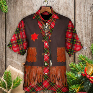 Christmas Santa Cowboy Vintage Style - Hawaiian Shirt - Owl Ohh - Owl Ohh
