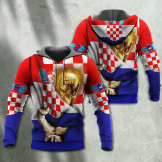 World Cup Qatar 2022 Croatia Will Be The Champion Flag Vintage - Hoodie - Owl Ohh - Owl Ohh