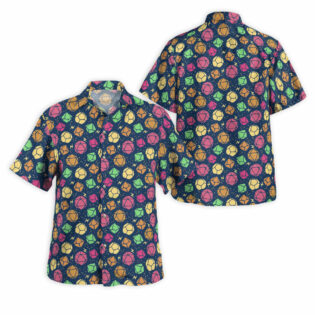 DnD Geeky Dice Thunder Pattern - Hawaiian Shirt - Owl Ohh - Owl Ohh