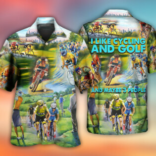 Cycling And Golf Lover Abstract Painting - Hawaiian Shirt - Owl Ohh - Owl Ohh