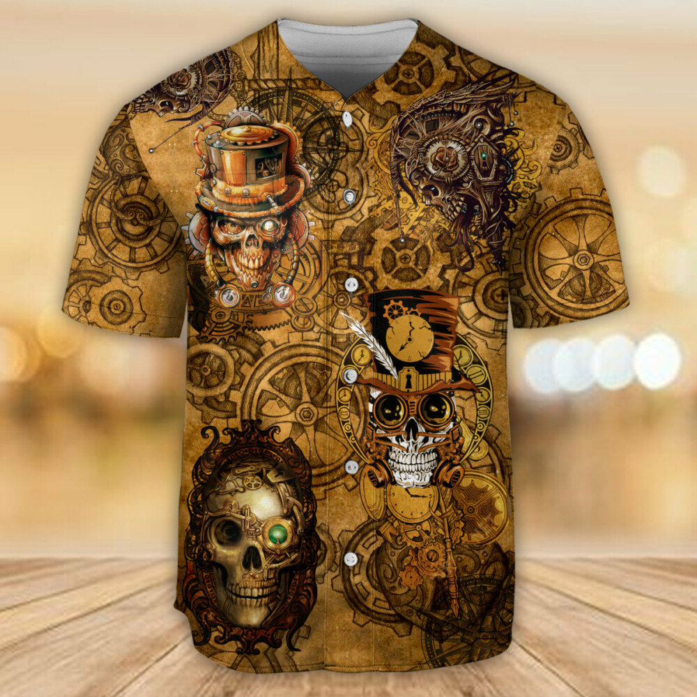 Skull Vintage Style - Baseball Jersey - Owl Ohh - Owl Ohh