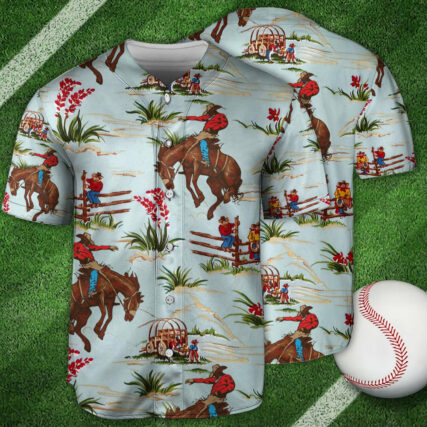 Horse Cowboy Native Art - Baseball Jersey - Owl Ohh - Owl Ohh