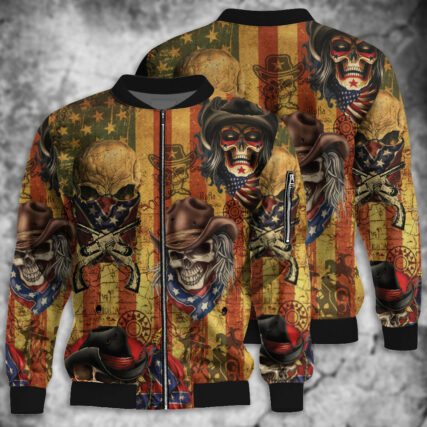 Skull Cowboy America Retro - Bomber Jacket - Owl Ohh - Owl Ohh