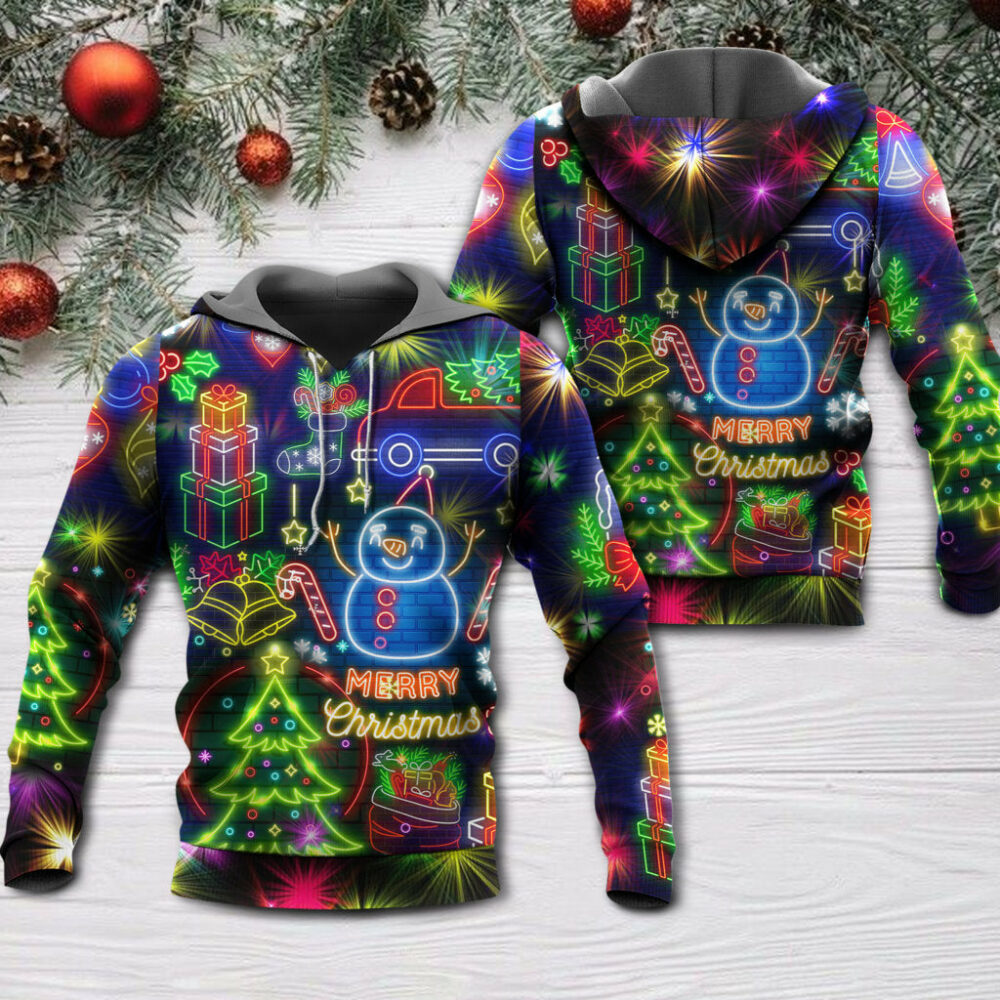 Christmas Bright Neon Lighting - Hoodie - Owl Ohh - Owl Ohh