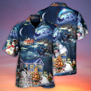 Christmas Santa Claus Family In Love Light Art Style - Hawaiian Shirt - Owl Ohh - Owl Ohh