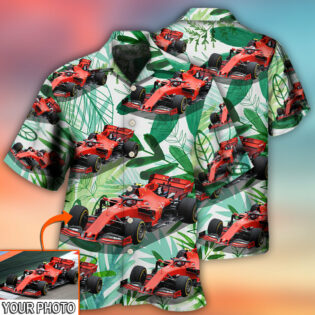 Car Formula One Tropical Custom Photo - Hawaiian Shirt - Owl Ohh - Owl Ohh