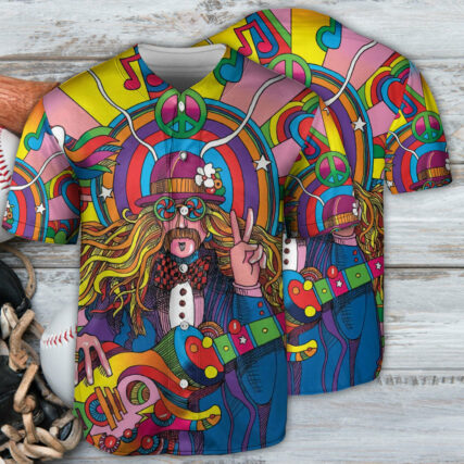 Hippie Rock Music Lover Heal Soul - Baseball Jersey - Owl Ohh - Owl Ohh