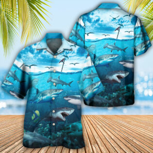 Shark Undersea Darkness Art - Hawaiian Shirt - Owl Ohh - Owl Ohh