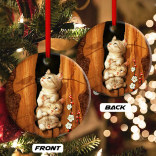 Cat Kitten Happy Life - Circle Ornament - Owl Ohh - Owl Ohh