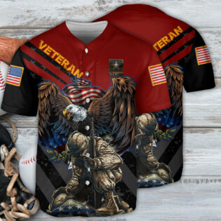 Veteran Army Never Forget Memory Red Style - Baseball Jersey - Owl Ohh - Owl Ohh