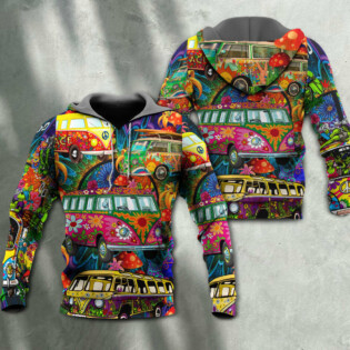 Hippie Van Colorful Vans On The Way - Hoodie - Owl Ohh - Owl Ohh