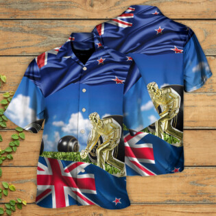Lawn Bowling The Flag New Zealand Fly With Wind - Hawaiian Shirt - Owl Ohh for men and women, kids - Owl Ohh