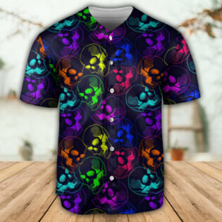 Skull Neon Cool - Baseball Jersey - Owl Ohh - Owl Ohh