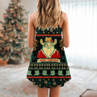 Santa Cowboy Christmas Old Man - V-neck Sleeveless Cami Dress - Owl Ohh - Owl Ohh