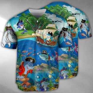 Pirate Shark Amazing Pirate Sharks - Baseball Jersey - Owl Ohh