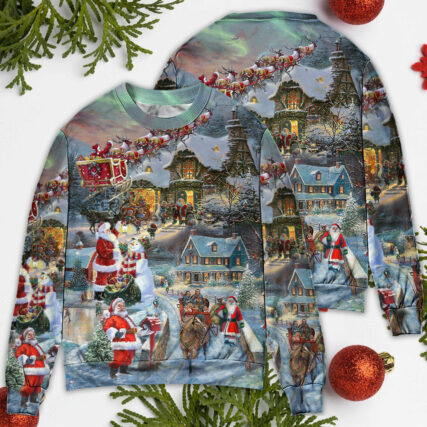 Christmas Wonderful Time Of The Year Santa Claus Coming - Sweater - Ugly Christmas Sweaters - Owl Ohh - Owl Ohh