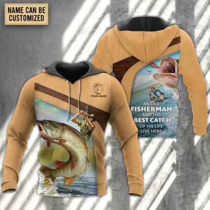 Fishing An Old Fisherman And The Best Catch Personalized - Hoodie - Owl Ohh - Owl Ohh