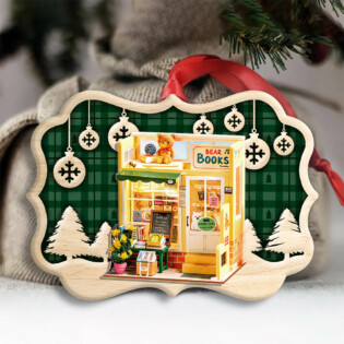 Bookstore Christmas Book Lover Snowflower - Horizonal Ornament - Owl Ohh - Owl Ohh