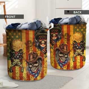 Skull Cowboy America Retro - Laundry Basket - Owl Ohh - Owl Ohh