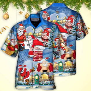 Christmas Rebellious Santa Claus Drunk Beer Troll Xmas Funny - Hawaiian Shirt - Owl Ohh - Owl Ohh