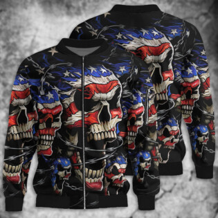 Skull Love America Forever - Bomber Jacket - Owl Ohh - Owl Ohh