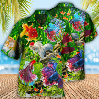 Fish Aquarium Fish And Algae In A Freshwater Aquarium - Hawaiian Shirt - Owl Ohh - Owl Ohh