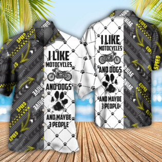 Motorcycles I Like Motocycles And Dogs - Hawaiian Shirt - Owl Ohh - Owl Ohh