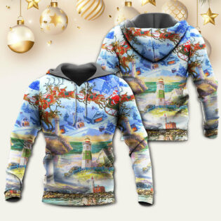 Lighthouse Christmas Santa Through The Storm - Hoodie - Owl Ohh - Owl Ohh