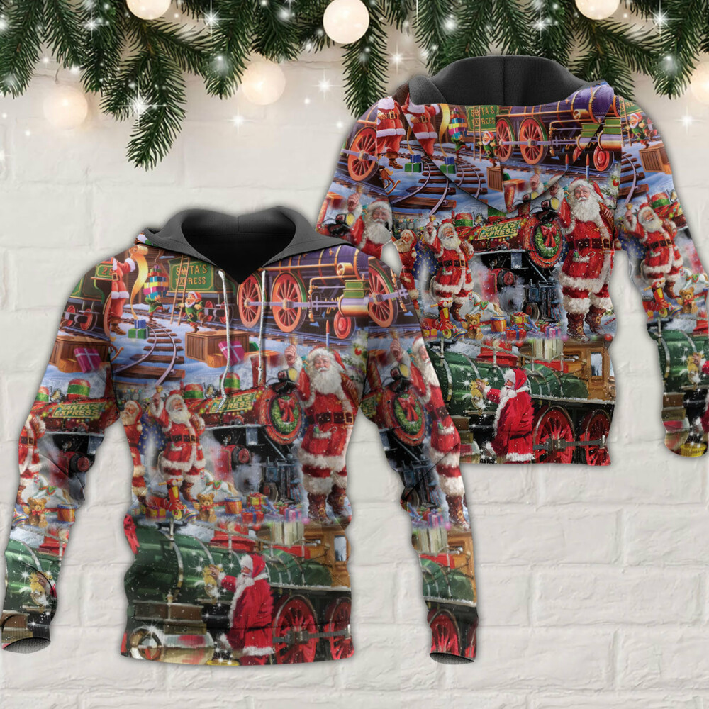 Santa Christmas Snow Village Christmas Spirit Of Giving - Hoodie - Owl Ohh - Owl Ohh