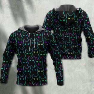 Cat Cute Little Kitten Neon - Hoodie - Owl Ohh - Owl Ohh