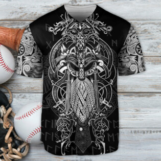 Viking Warrior Blood Pattern - Baseball Jersey - Owl Ohh - Owl Ohh