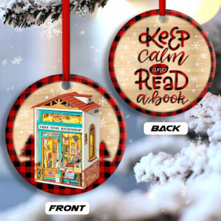Bookstore Christmas Keep Calm And Read A Book - Circle Ornament - Owl Ohh - Owl Ohh