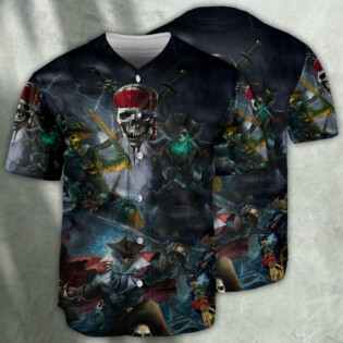 Pirate Skeleton And Thunder - Baseball Jersey - Owl Ohh