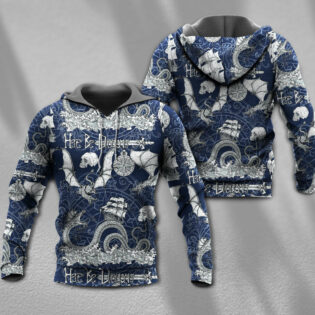 Dragon With Skull Old Ship Sea Life - Hoodie - Owl Ohh - Owl Ohh