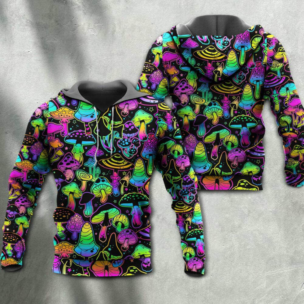 Mushroom Stunning Neon Magic Amazing Style - Hoodie - Owl Ohh - Owl Ohh