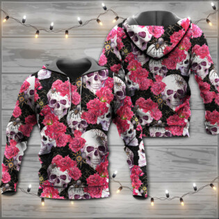 Skull And Roses With Spidy - Hoodie - Owl Ohh - Owl Ohh
