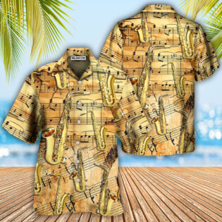 Saxophone Golden Music Lover Retro - Hawaiian Shirt - Owl Ohh - Owl Ohh