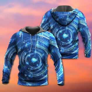Music Neon Circle Music Notes - Hoodie - Owl Ohh - Owl Ohh