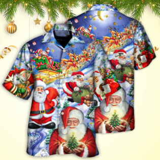 Christmas Funny Santa Claus Happy Xmas Is Coming Art Style Cool - Hawaiian Shirt - Owl Ohh - Owl Ohh