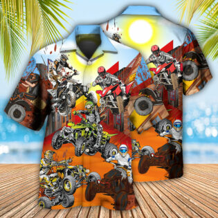 ATV Quad Riding Hard - Hawaiian Shirt - Owl Ohh - Owl Ohh